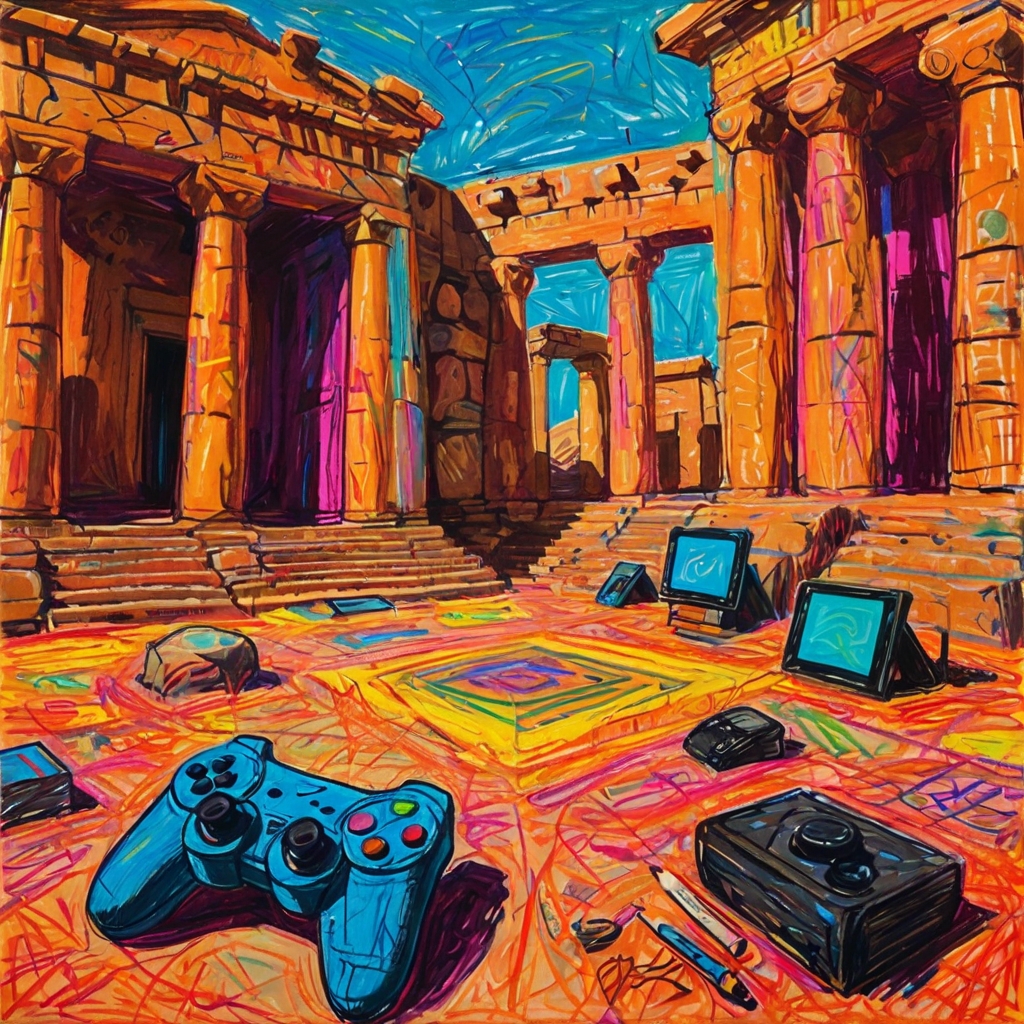 Leonardo AI take on archaeogaming